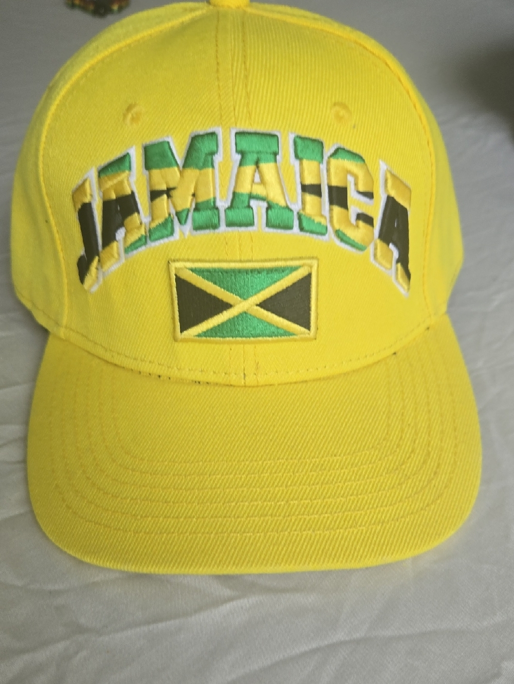 Yellow Jamaica Embroidered Baseball Cap